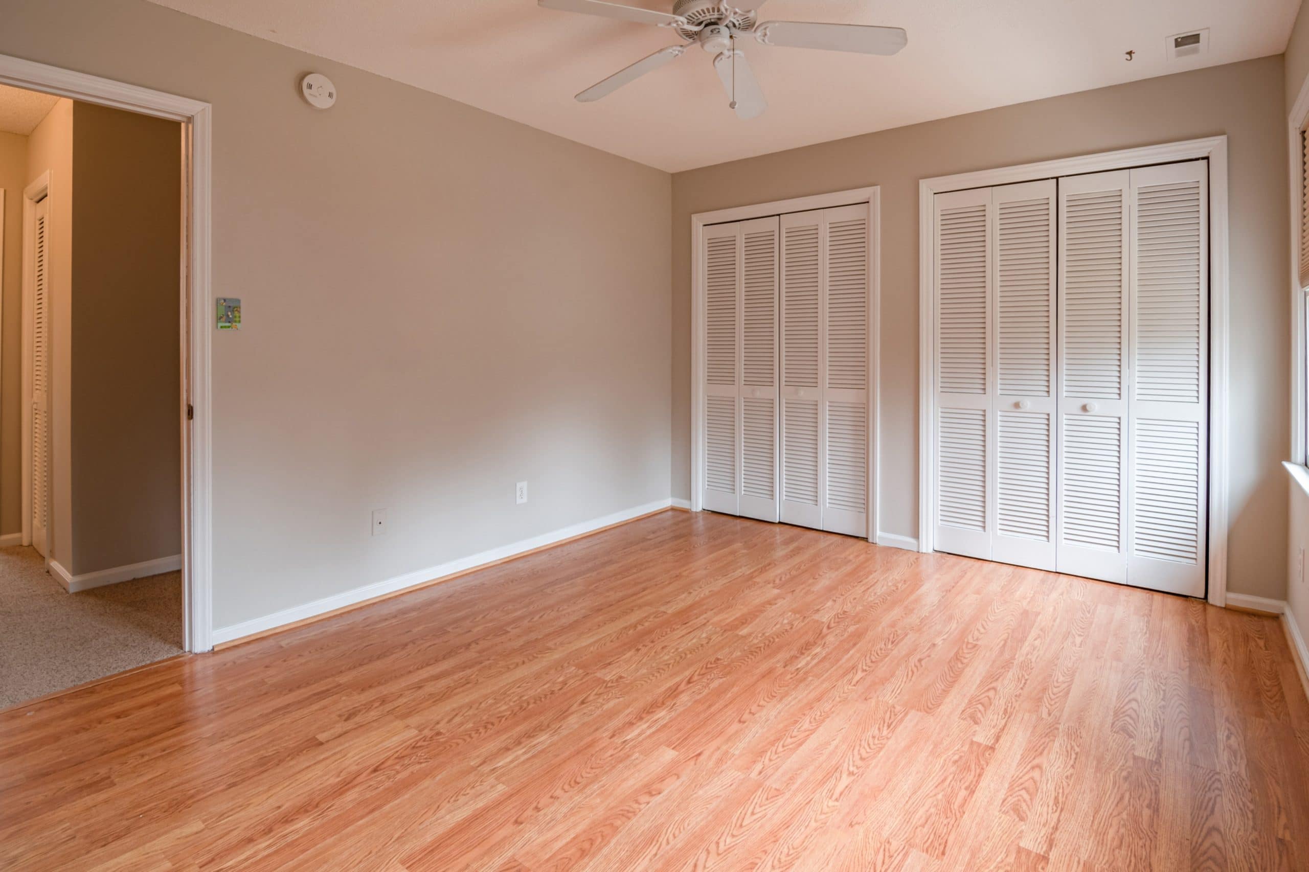 A clean hardwood floor